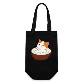 Bains de chat au lait de , Design animal relaxant - Sac à bouteille - noir - Devant