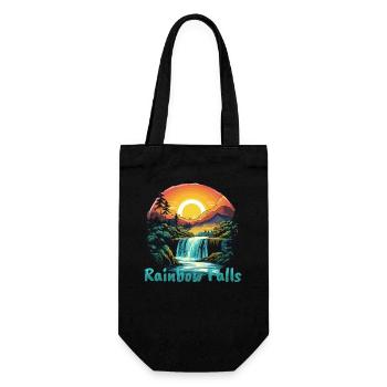 Hawaii Rainbow Falls Sonnenuntergang Design - Geschenkbeutel für Flaschen - Schwarz - Vorne