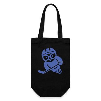 Hockey sur glace hibou silhouette harfang des neiges joueur - Sac à bouteille - noir - Devant
