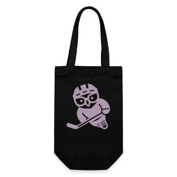 Hockey sur glace hibou silhouette harfang des neiges joueur - Sac à bouteille - noir - Devant