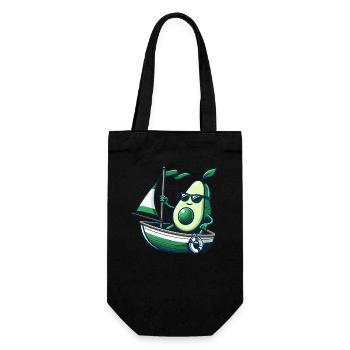 Cool summer sailing dinghy with avocado - Gift Bag for Bottles - black - Front