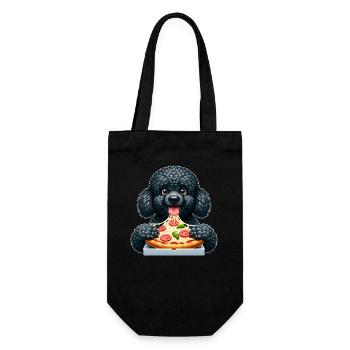 Black poodle loves pizza funny dog - Gift Bag for Bottles - black - Front