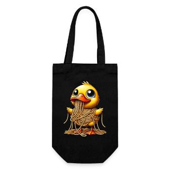 Canard sucré manger des spaghettis Italie Nourriture - Sac à bouteille - noir - Devant