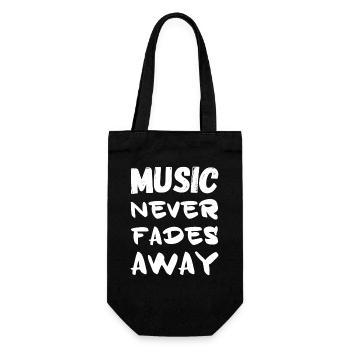 Musiker Musikliebhaber _ MUSIC NEVER FADE AWAY - Geschenkbeutel für Flaschen - Schwarz - Vorne