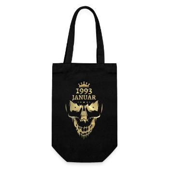 Januar 1993 Totenkopf Gold - Geschenkbeutel für Flaschen - Schwarz - Vorne