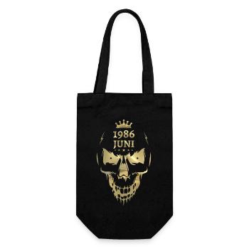 Juni1986 Totenkopf Gold - Geschenkbeutel für Flaschen - Schwarz - Vorne