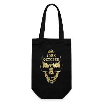 Oktober 1988 Totenkopf Gold - Geschenkbeutel für Flaschen - Schwarz - Vorne