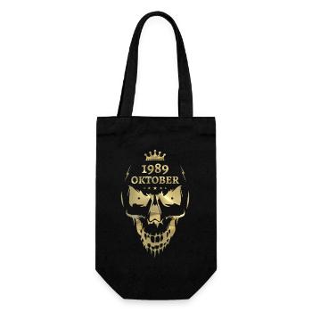 Oktober 1989 Totenkopf Gold - Geschenkbeutel für Flaschen - Schwarz - Vorne