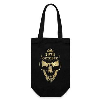 Oktober 1974 Totenkopf Gold - Geschenkbeutel für Flaschen - Schwarz - Vorne