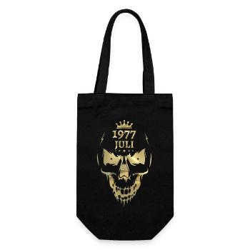 Juli 1977 Totenkopf Gold - Geschenkbeutel für Flaschen - Schwarz - Vorne