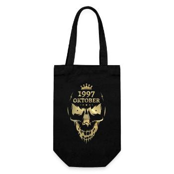 Oktober 1997 Totenkopf Gold - Geschenkbeutel für Flaschen - Schwarz - Vorne