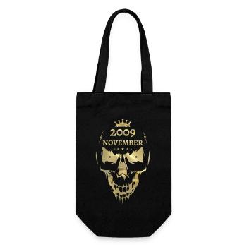 November 2009 Totenkopf Gold - Geschenkbeutel für Flaschen - Schwarz - Vorne