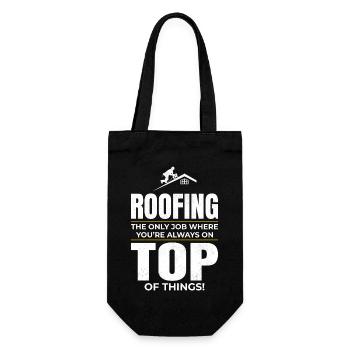 Roofer Roofing Roof Repair Mechanic Contractor - Gift Bag for Bottles - black - Front