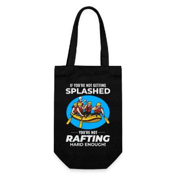 Rafting Team Floß Wildwasser Rafter Paddel Lustig - Geschenkbeutel für Flaschen - Schwarz - Vorne