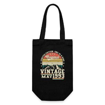 30th Birthday Man May Vintage 1993 Vintage - Gift Bag for Bottles - black - Front