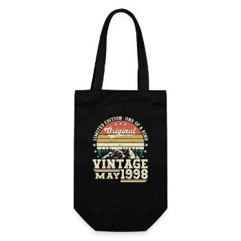 25th Birthday Man May Vintage 1998 Vintage - Gift Bag for Bottles - black - Front