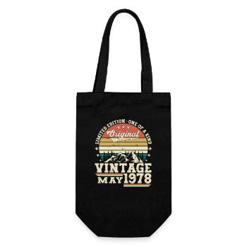 45. Geburtstag Mann Mai Jahrgang 1978 Vintage - Geschenkbeutel für Flaschen - Schwarz - Vorne
