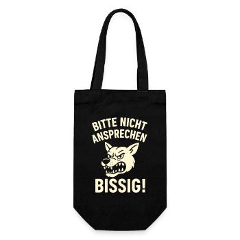 Bitte Nicht Ansprechen - Geschenkbeutel für Flaschen - Schwarz - Vorne