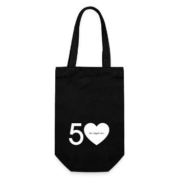 50 with heart - live. laugh. Love. - Gift Bag for Bottles - black - Front