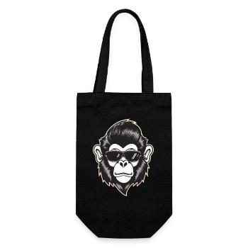 Cool monkey with sunglasses and 50s hairstyle - Gift Bag for Bottles - black - Front