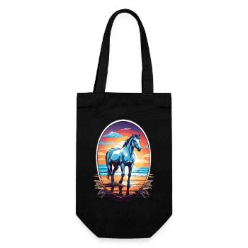 Cheval sur la plage - Sac à bouteille - noir - Devant