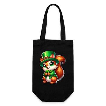 St. Patrick's Day Süßes Eichhörnchen Comic Design - Geschenkbeutel für Flaschen - Schwarz - Vorne
