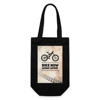bike now Fahrrad MTB neon Spruch Rad Rennrad bmx - Geschenkbeutel für Flaschen - Schwarz - Vorne