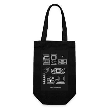 poster retro games console nerd 8bit pc games LOL - Gift Bag for Bottles - black - Front