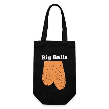 Hoden Eier Sack Hodensack Geschlechtsteil - Geschenkbeutel für Flaschen - Schwarz - Vorne