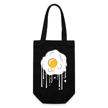 graffiti drops fried egg cook fry food egg - Gift Bag for Bottles - black - Front