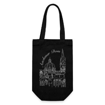 Cathédrale d’Aix-la-Chapelle en Allemagne, dessinée à la main - Sac à bouteille - noir - Devant