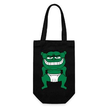 monster ogre troll boese sumo wrestler overweight - Gift Bag for Bottles - black - Front