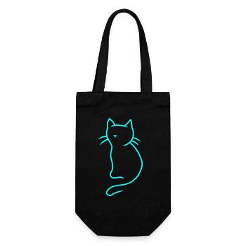 Kätzchen Katze Katzen Haustiere Kinder Miau - Geschenkbeutel für Flaschen - Schwarz - Vorne