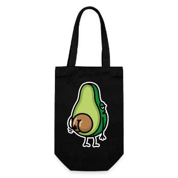 Lustig Avocado Hintern Arsch kratzen Geschenkidee - Geschenkbeutel für Flaschen - Schwarz - Vorne