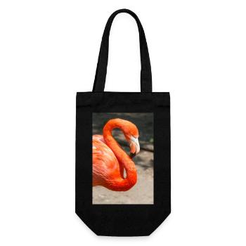 Flamingo (in german Flamingo) Phoenicopteridae - Geschenkbeutel für Flaschen - Schwarz - Vorne