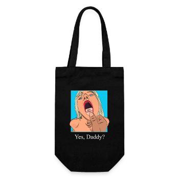Yes Daddy Girl curvy comic pinup drawing - Gift Bag for Bottles - black - Front