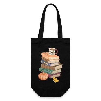 Books Love Stack of Books Autumnal Hygge Reading - Gift Bag for Bottles - black - Front