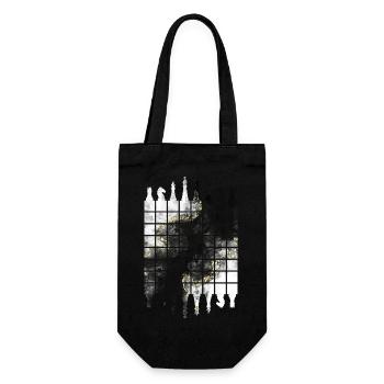 CHESS CHESSBOARD CHESS PIECES - Gift Bag for Bottles - black - Front