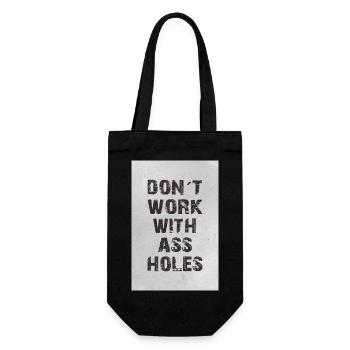don t work with assholes - Geschenkbeutel für Flaschen - Schwarz - Vorne