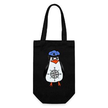 Penguin Maritim Captain Compass Windrose - Gift Bag for Bottles - black - Front
