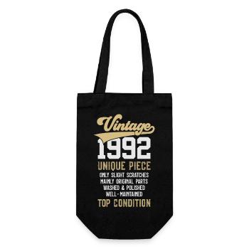 VINTAGE 1992 UNIQUE PIECE 34. GEBURTSTAG - Geschenkbeutel für Flaschen - Schwarz - Vorne