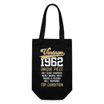 VINTAGE 1962 UNIQUE PIECE 64. GEBURTSTAG - Geschenkbeutel für Flaschen - Schwarz - Vorne