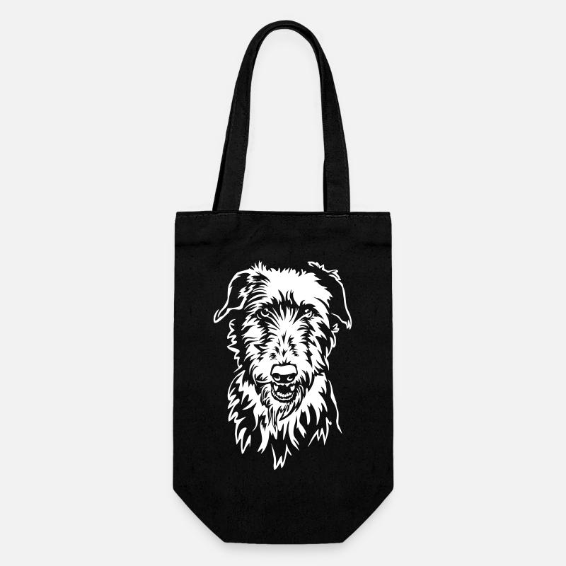 Scottish Deerhound Head "Black Edition" - Gift Bag for Bottles - black