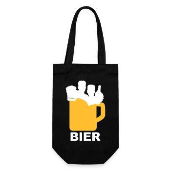 Bier Liga Logo BIER 2 - Geschenkbeutel für Flaschen - Schwarz - Vorne