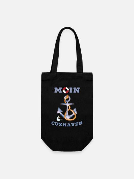 Moin Cuxhaven lustige Nordsee Shirts und Geschenke - Geschenkbeutel für Flaschen - Schwarz