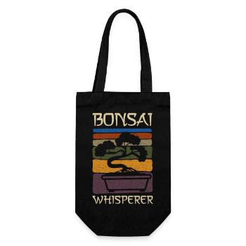 Funny Bonsai Whisperer Saying Vintage Gift - Gift Bag for Bottles - black - Front