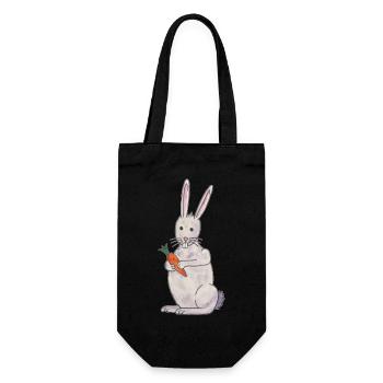 lapin mignon lapin avec carotte - Sac à bouteille - noir - Devant