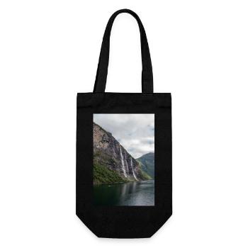 Seven Sisters Waterfall at the Geiranger fjords - Geschenkbeutel für Flaschen - Schwarz - Vorne