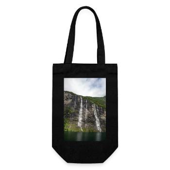 Seven Sisters Waterfall at the Geiranger fjords - Geschenkbeutel für Flaschen - Schwarz - Vorne