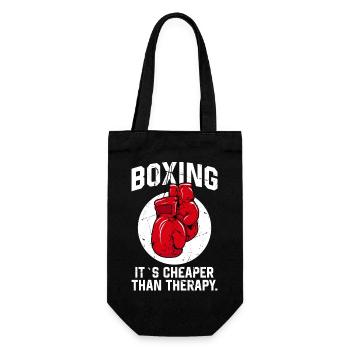 Boxing it´s cheaper than Therapie Boxer Sport - Geschenkbeutel für Flaschen - Schwarz - Vorne